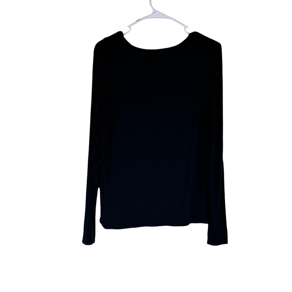 Joan Rivers Wardrobe Builders Top‎ Womens Medium Black ButterSoft Long Sleeve